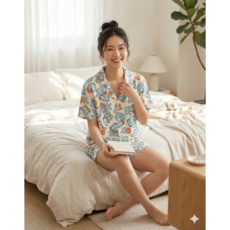 [라쿠몰] 한규동 데일리 세트 파자마세트 반팔+반바지