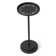 텍스처드 라운드 사이드 테이블 세트 받침대가 있는 미니멀하고 우아한 거실 장식용 액센트, 02 분홍색