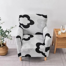 인승 탄성 욕조 의자 코브 거실 인쇄 안락 슬리퍼 호텔 결혼식 싱글 소파 보호대, 색상: 12. A6 club chair cover, 1개