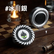 夏之星 台灣EDC推牌玩具 啪啪幣牌 金屬磁鐵磁力吸手指段落減壓療癒 解壓神器黑高科技無聊舒紓壓焦慮小物, 1個, 小恶魔-银