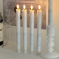 이이공브이샵 촛농 LED 테이퍼캔들 화이트 전자양초 진짜같은 캔들 인테리어무드등, 롱