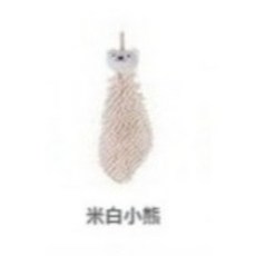 卡通強吸水動物頭掛式擦手巾 淺灰貓咪, 米白小熊, 1個