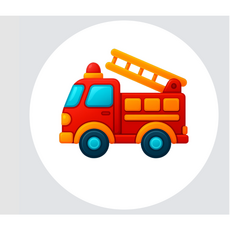 티셔츠에코백DIY전사지(말랑꿈틀ILY(G)알파벳운송수단, 1개, 소방차