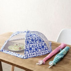 BO雜貨【YV8146】日式粉彩桌罩80cm/L 圓形飯菜罩 可摺疊食物罩 防塵食物罩 折疊餐桌罩 防蒼蠅防蚊罩, 1個, 隨機出貨