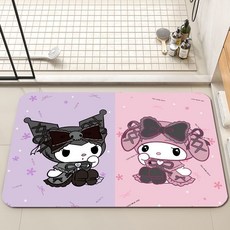 란틴 욕실 발매트 규조토 미끄럼방지매트 화장실 주방 발매트 미끄럼방지 패드 흡수 속건 퍼플 걸, 1개, 퍼플핑크