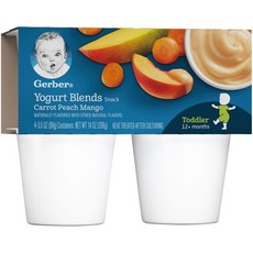 거버 요거트 블렌드 스낵 99g, 당근 + 복숭아 + 망고, 4개입
