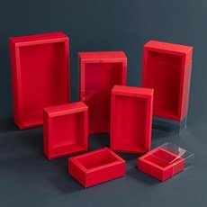 미니박스 선물상자 포장용 대량 10pcs 서리로 덥은 PVC Windows 멀티 크기 크래프트 종이 선물 상자 패키지 웨딩 파티 쿠키 사탕 절묘한 서랍 용품, Inner 6.5x6.5x3cm, 옵션04) Black