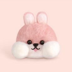 韓國大創 Daiso 限量 嘟嘟臉 DIY 羊毛氈 材料包 手工製作 戳戳樂毛氈 吊飾 娃娃 動物 公仔 禮物 小娃娃, 1個, 大頭 兔子