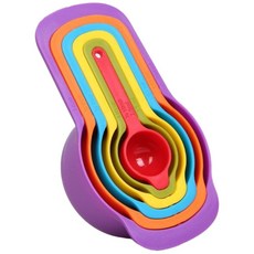 大祺百貨 彩色 6件組勺 量勺 量杯 量匙 - 多功能廚房烘焙量具套裝, 1個