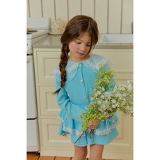 Olli kids 女童蕾絲領開襟衫 2026春季新款 85cm-130cm