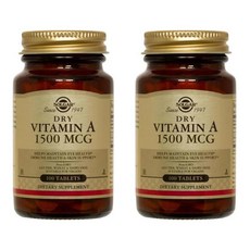 SOLGAR 維他命A錠 1500mcg, 100顆, 2罐