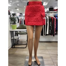 파사디골프 여성 P24FSK532S 로고 퀼팅 셋업 포켓 허리밴딩 경량 패딩스커트 레드