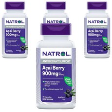 나트롤 아사이베리 900mg 베지테리안 캡슐, 75정, 4개