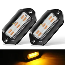 유니버설 크롬 LED 번호판 빛 12V 후면 브레이크 라이트 라이센스 미등 자동차 트럭 왜건 밴 RV 오토바이 6, 05 2pcs Black Yellow, 01 China Mainland