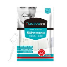 ROROLL 榮俏 牙線棒, 1個, 榮俏 牙綫袋裝 108支/袋