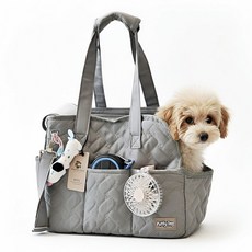 퍼피허그 강아지 고양이 이동 산책 가방 대용량 슬링백 이동장 반려동물 애견 캐리어 + 구성품, 1개, 그레이