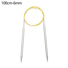 라운드 수제 바느질 직조 핀 크로 뜨개질 후크 바늘 원형, 14. 100cm-6mm, 1개