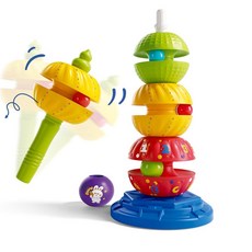 FineSource Baby Twirl 스피닝 스태킹 장난감 자폐 감각 학습 나선형 스태커 장난감 무지개 스피닝 휠 몬테소리 장난감 아기 소녀 소년 크리스마스 생일 선물
