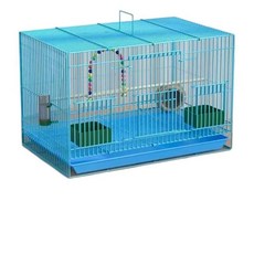 寵物鳥籠 鸚鵡專用籠 特大號附配件 可展示 觀賞 適用中小型鸚鵡, 4個, 中號40*30*30cm 四件套,藍色, 藍色