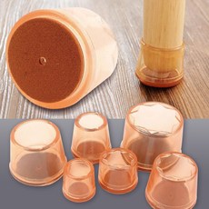 투명 의자캡 소형 4P 의자 발커버 바닥긁힘 소음방지 발커버 의자 소음방지패드 바닥긁힘방지 받침 다리 dew+778PL, 원형-소