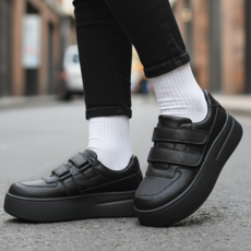 여성용 발편한 통굽 운동화 단화 벨크로 스니커즈H160