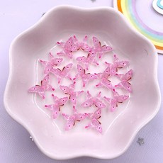 50pcs 반짝이 수지 다채로운 미니 크리스탈 나비 네일 아트 플랫 백 라인 석 인형 DIY 스크랩북 장식 공예, 3