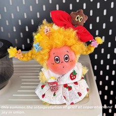 팝마트 작은별 구움과자 인형옷 세트 인형 액세서리 의류, 4세대 스타맨 인형에 적합, 플라워핀 5개+땋은머리가발 2개+헤어피스+스커트+팝콘펜