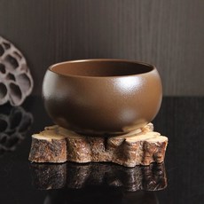 발우공양그릇 도자기 그릇 체험 공양 사찰 밥그릇 차 모래 사발 스님, 딥 커피 10.3 cm