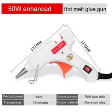 핫멜트 글루건 파워 스틱 큰 손 도구 크리스마스 장식 7mm 50 W 70W, 50W, 8) 50W