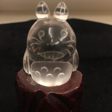白水晶龍貓晶雕擺件, 1個