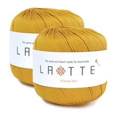 실바람섬유 라떼 사계절 폴리 뜨개실 65g, 4 머스타드, 2개