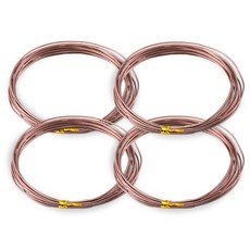 코히모 와이어 공예 철사 공예용 알루미늄 2.5MM x 5M 4개 세트 3W171, 1세트, 브라운