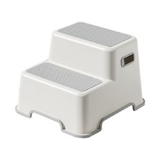 浴室兩階矮凳踩腳凳：防滑安全墊高椅，兒童成人適用，穩固耐用浴室椅, 浴室兩階矮凳 (淺灰)