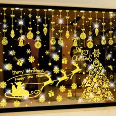 聖誕節圖案造型窗戶裝飾貼紙, E型