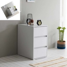 일랴 3단 낮은 서랍장 서랍형수납장 아이방서랍장 책상서랍장, 화이트