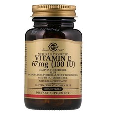 Solgar 維生素 E 100IU 混合生育酚軟膠囊 無麩質 無糖, 1個