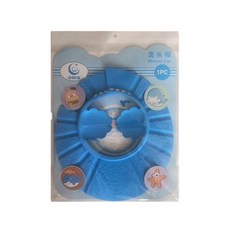 防水帽嬰兒洗澡帽小孩帽浴帽寶寶洗頭防水帽嬰幼兒洗頭擋水帽 寶寶洗頭帽 洗頭帽 帽 寶寶洗頭 嬰兒洗頭 兒童洗頭, 藍色2個（印花高彈款0-2歲）（泡沫材質, 1個