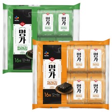 (상온)cj제일제당(주) 명가김 파래김4gx16봉x1개+명가김재래김4gx16봉x1개, 2팩