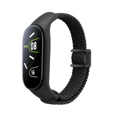 SujuNex 샤오미 미밴드 3/4/5/6/7 전용 우븐 스트랩 - Mi Band 3/4/5/6/7 Compatible Woven Strap, 7# 검정색, 1개