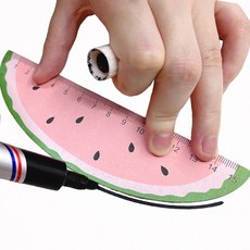 문구류 수박모양자 휴대용 디자인 미니 15cm 눈금자 쓱템, 1개