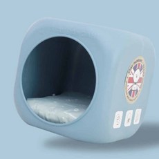 빵아 강아지하우스 파스텔블루 반려견쿠션 동물방석 반려동물방석 mon+7203Dz