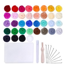 펠트 로빙 키트 36 색 펠트 로빙 키트 36 색 공 습식 및 건식 펠트 DIY 공예 세트 초보자 펠트 도구, type1, 1개