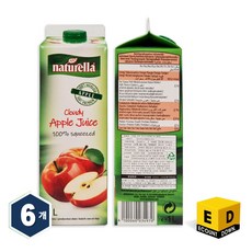 네이쳐렐라 생과일 착즙 사과주스 100% 1L, 6개