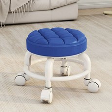 등받이이동의자 낮은의자 바퀴달린 작은바퀴 플라스틱 쿠션 원형 스툴 화이트, F. 사파이어 블루  두꺼운 플라스틱 프레임  범용 휠, F. 이어 블루 두꺼운 플라스틱 프레임 범용 휠