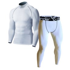 上裝和下裝後衛功能性運動訓練打底保暖內衣龜長袖 9 長褲 HTPWH_XL