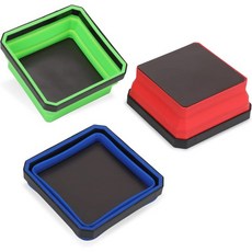 PR1ME 접이식 자석 부품 트레이 세트 3개 4.25인치 정사각형 실리콘 그릇과 받침대 작은 부품과 도구를 보관하고 정리하는 용도, Upgrade Trays, 1개