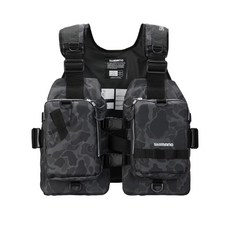 SHIMANO VF-068T 桃園東區釣具 路亞救生衣 輕量透氣多口袋釣魚背心, 迷彩