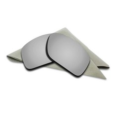 오클리 스플릿 샷 다양한 옵션용 긁힘 방지 편광 렌즈 교체용(파이어 레드), 실버 티타늄