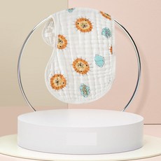 六層泡泡紗拍嗝巾 寶寶拍嗝巾 紗布拍嗝巾 吐奶巾 可當圍兜 口水巾 嬰兒枕巾 紗布巾, 1個, 獅子王