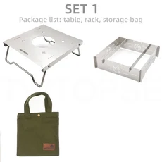 TWTOPSE 캠핑 접이식 테이블 가스 버너 세트 Trangia 25 쿠커 스피릿 윈드 브래킷 야외 하이킹, [01] Set 1